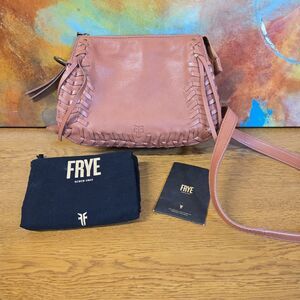Frye Meadow Mini Crossbody Bag Leather Pink Taupe Dust Bag Papers Flawed READ